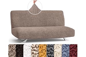 PAULATO BY GA.I.CO. Futon Cover - Armless Couch Cover Sofa Bed Slipcover Without Armrest - Soft Fabric Covers - 1-Piece Form Fit Stretch Futon Protector for Kid Pet - Microfibra - Marsala