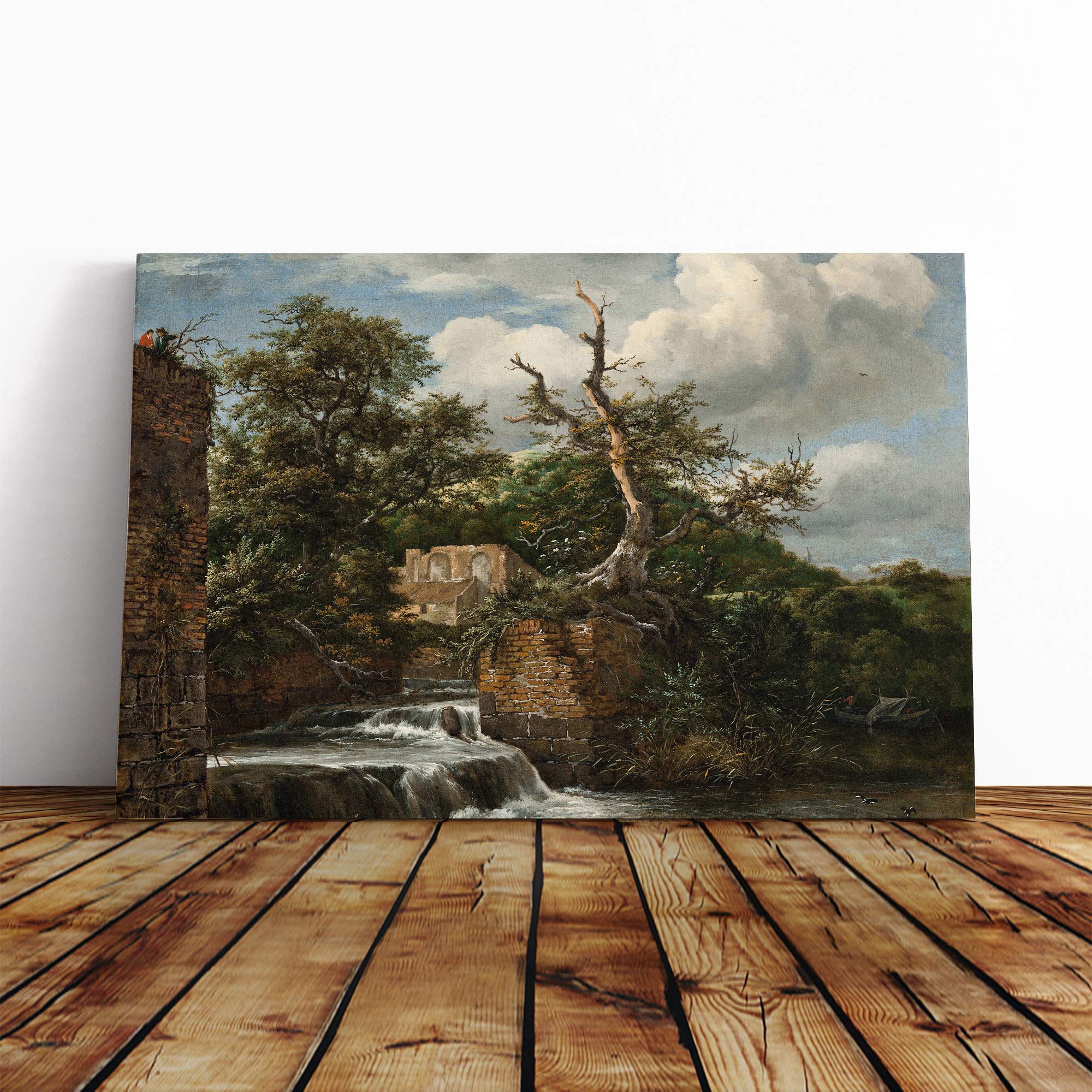 Jacob Ruisdael Landscape with a Mill and Ruins Canvas Print | Gallery Wrapped 30mm Frame Wall Art | 20x14 inches | Ready to Hang | Modern Landscape Picture | Living Room Bedroom Lounge Office