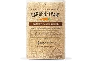 HealthiStraw GardenStraw, 3 cu ft (20 lbs) Pack of 1 – All-Natural Mulch for Gardens, Vegetables & Lawn Seeding – Water-Conserving Wheat Straw – Thoroughly Cleaned, Sustainable