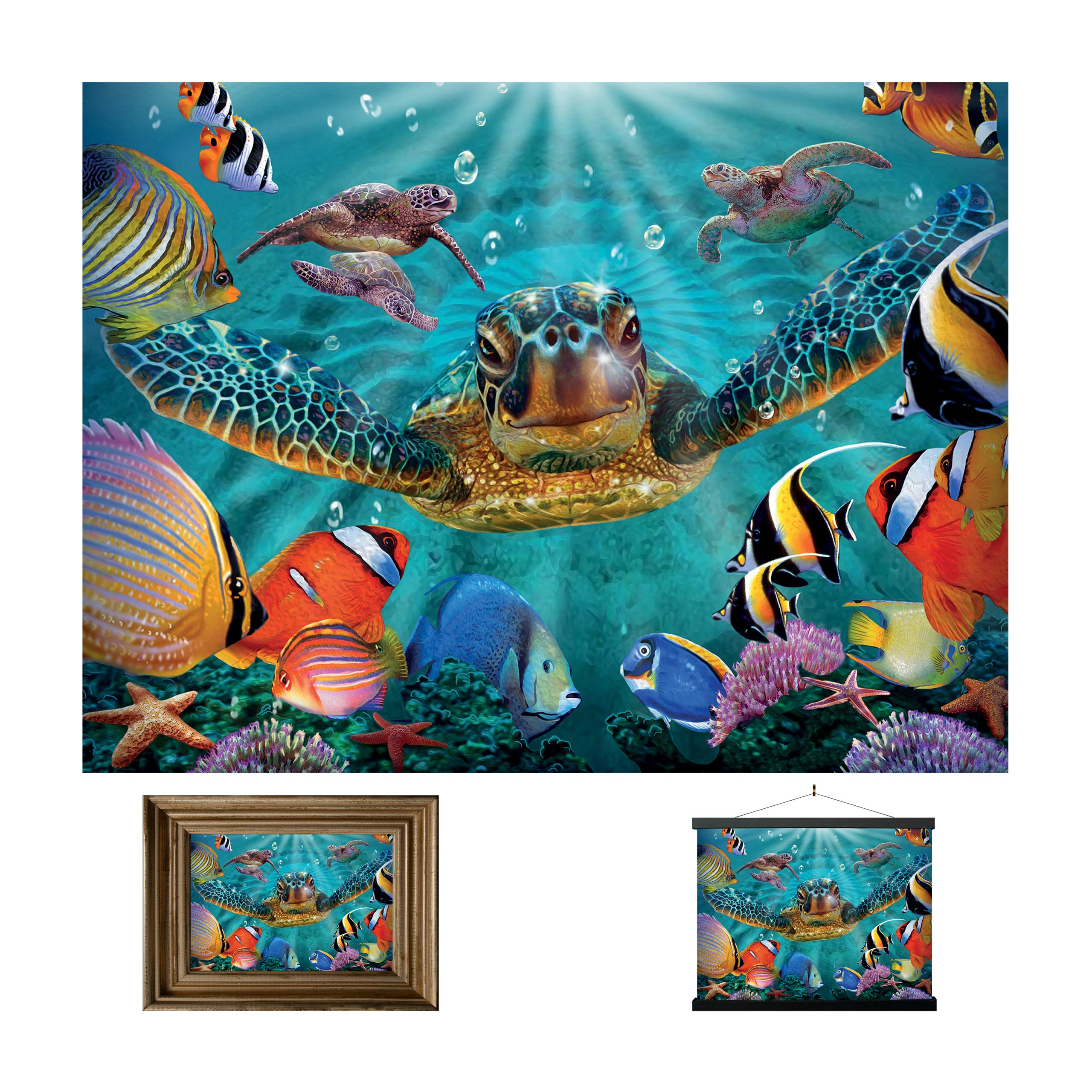 3D LiveLife Lenticular Wall Art Prints - Tiny Bubbles from Deluxebase. Unframed 3D Sea Turtle Poster. A perfect wall filler. Original artwork licensed from renowned artist, Steve Sundram
