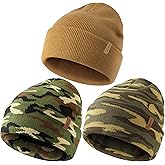 OLIKER 3 Pack Beanie for Men Women, Winter Double Layer Warm Knit Cuffed Hat Stylish Slouchy Skull Cap for Cold Weather