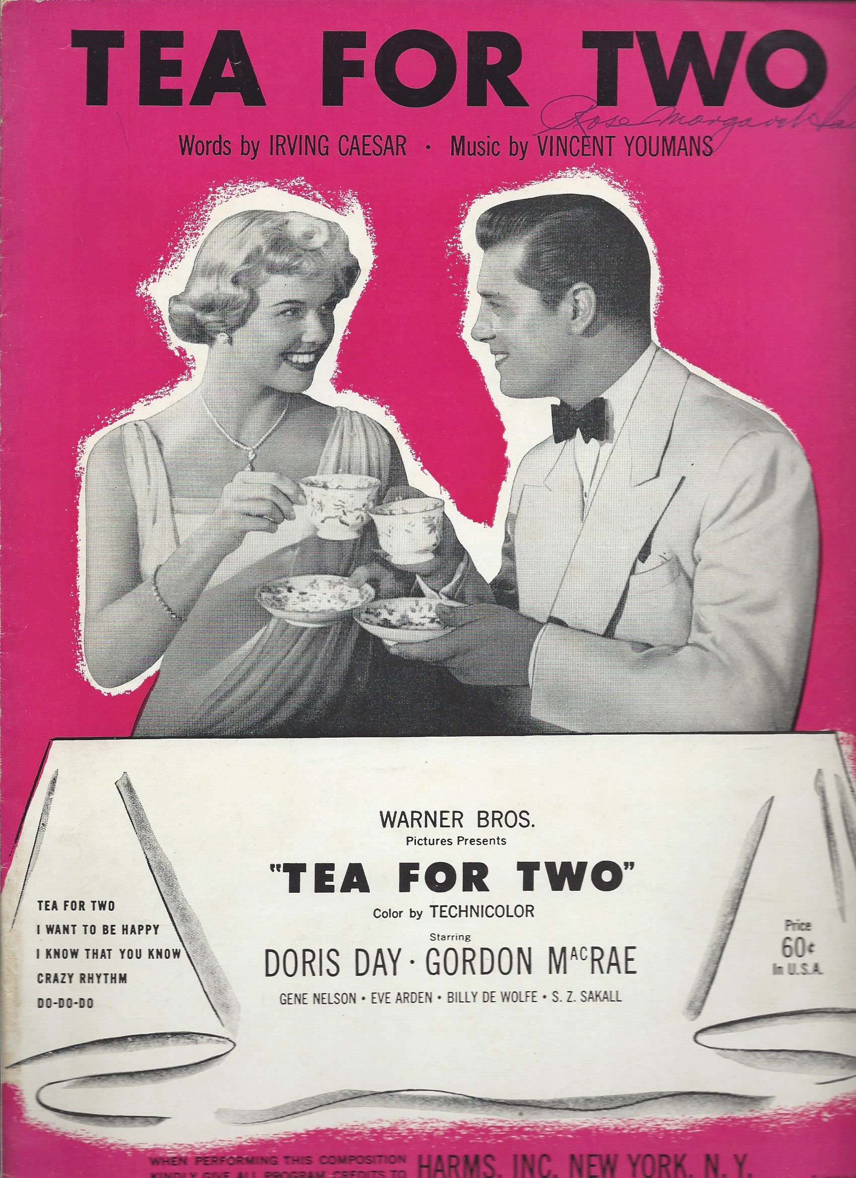 Tea For Two Doris Day Gordon Macrae Sheet Music Caesar And Youmans Amazon Com Books