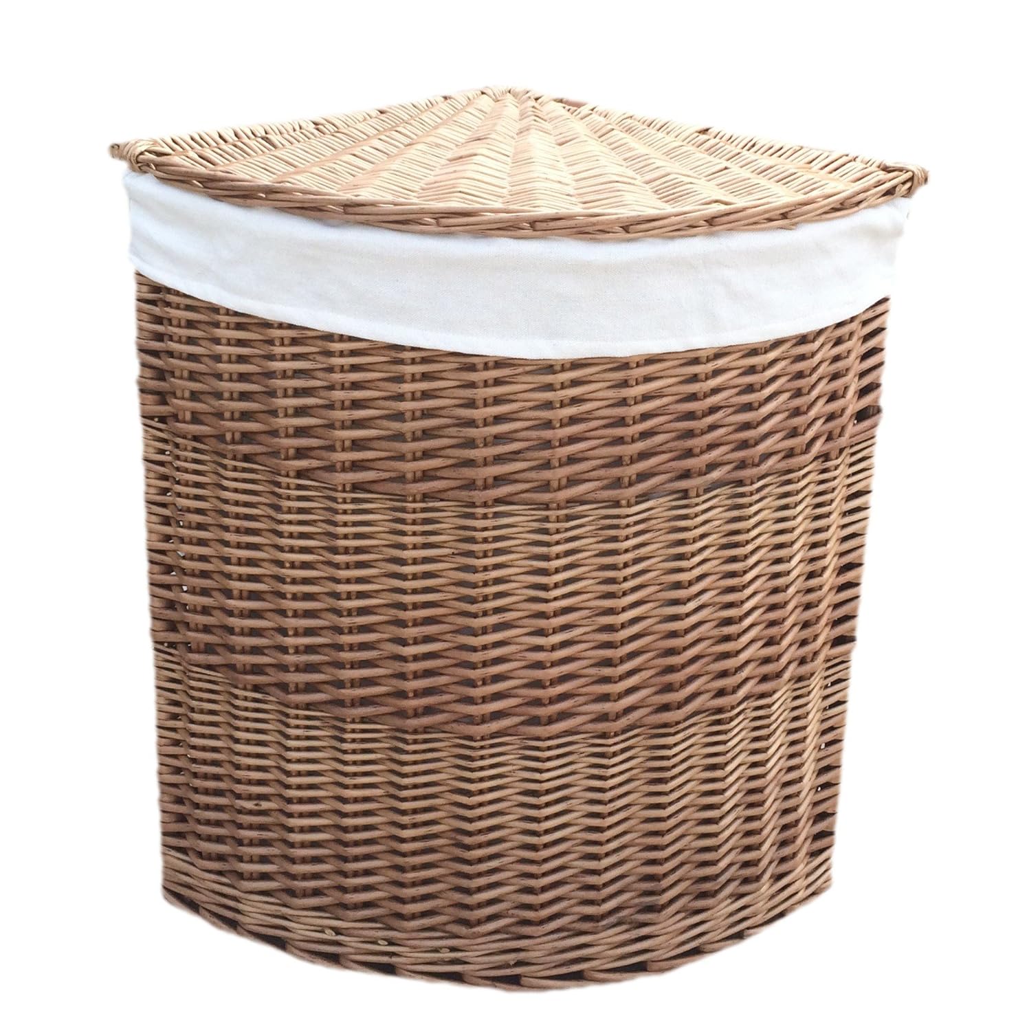 Red Hamper Large Light Steamed Corner Laundry Baskets with White Lining