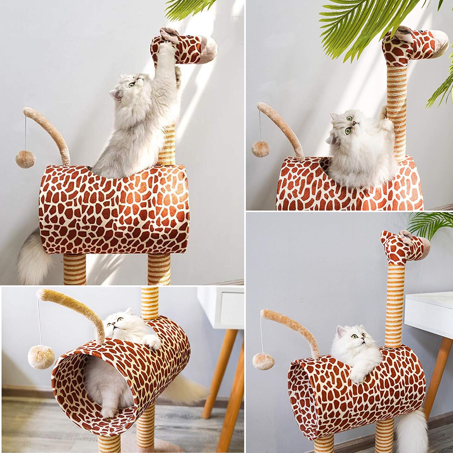 TOPKITCH Activity Cat Tree Condo with Scratching Posts &, Activity Tower Cat Play House Furniture (Giraffe) : Pet Supplies