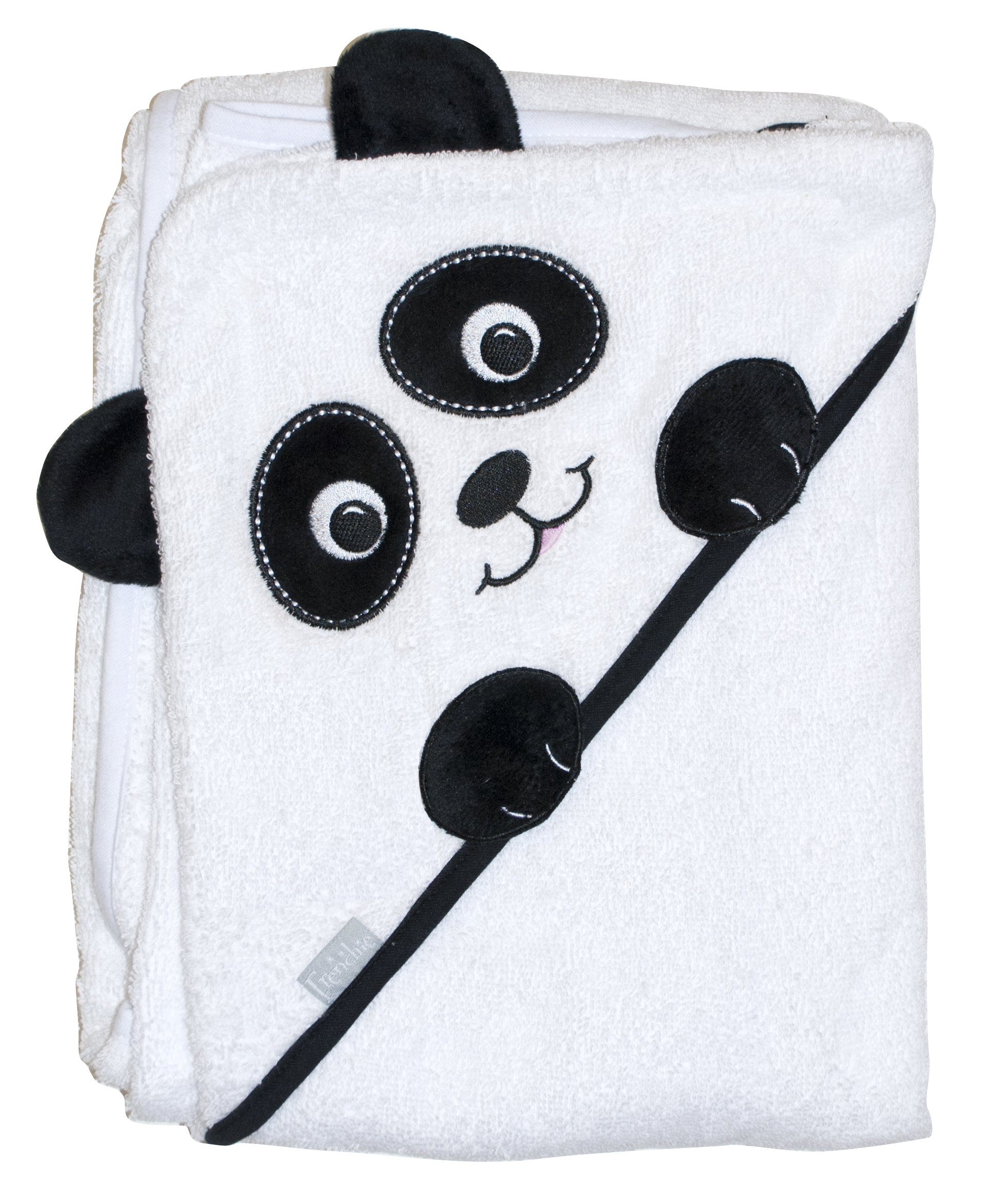 Absorbent Hooded Towel, Panda, Extra Large 100 cm X 75 cm, by Frenchie Mini Couture