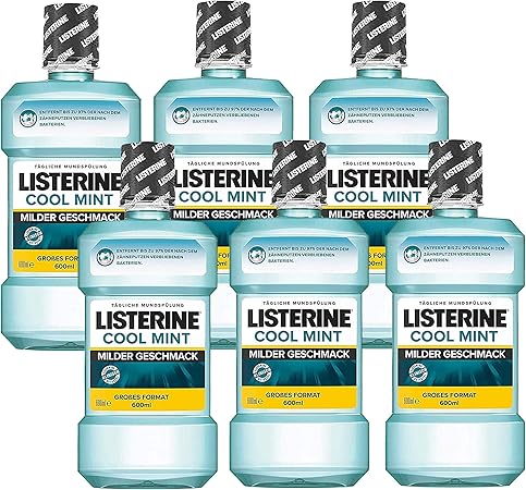 Listerine Cool Mint Mild Mondspoeling Mondwater Met Milde Muntsmaak Antibacterieel Voor Gezond Tandvlees 6 X 600 Ml Amazon Nl