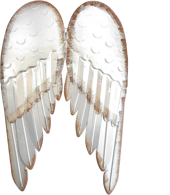 Assortment of 2 Metal Angel Wings Wall Art, 18