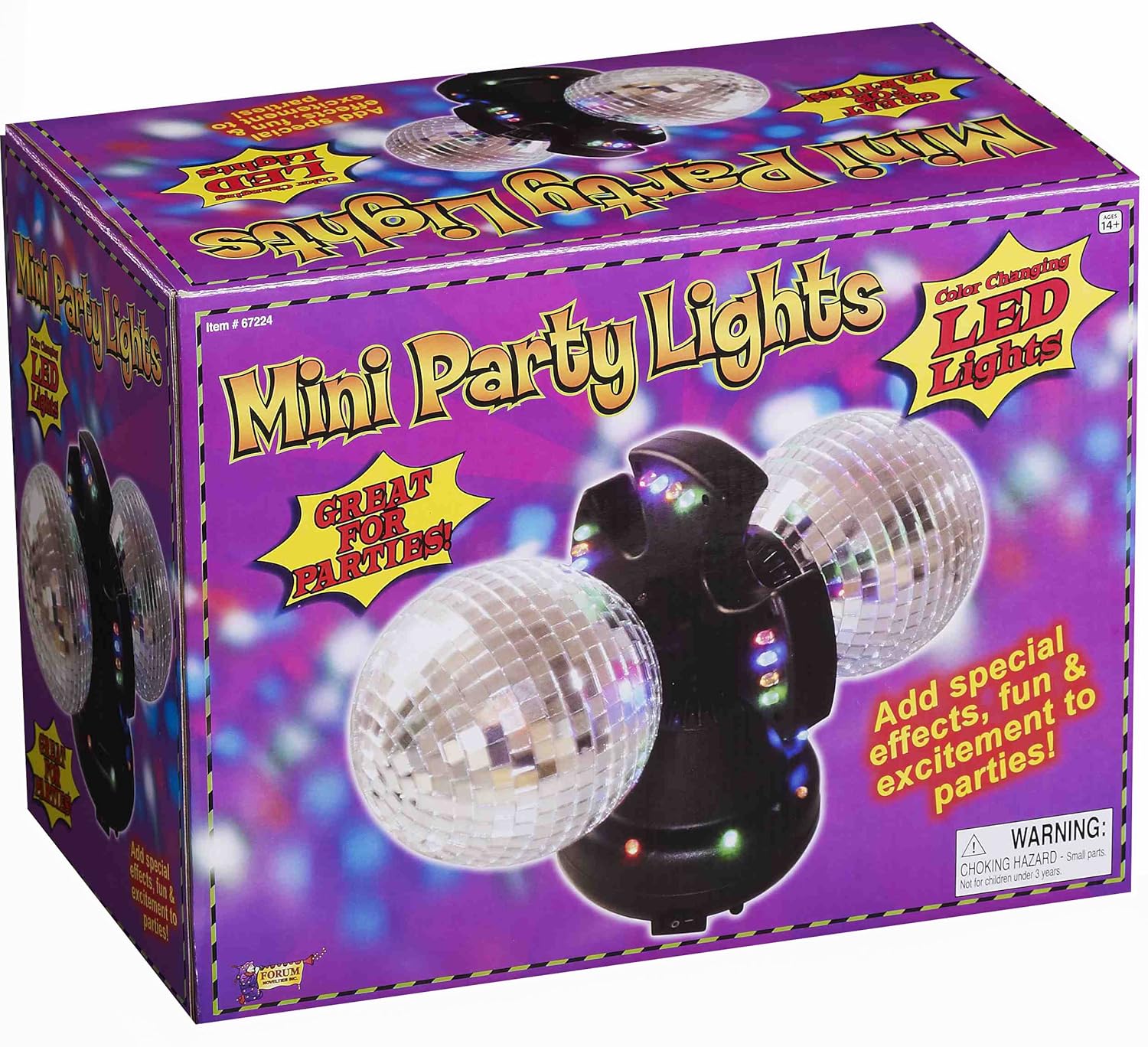 Forum Novelties Color Changing LED Mirror Ball Mini Party