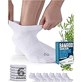 Doctor's Select Viscose Bamboo Ankle Diabetic Socks for Women and Men - 6 Pairs | Super Soft, Non Binding, Loose Wide Top