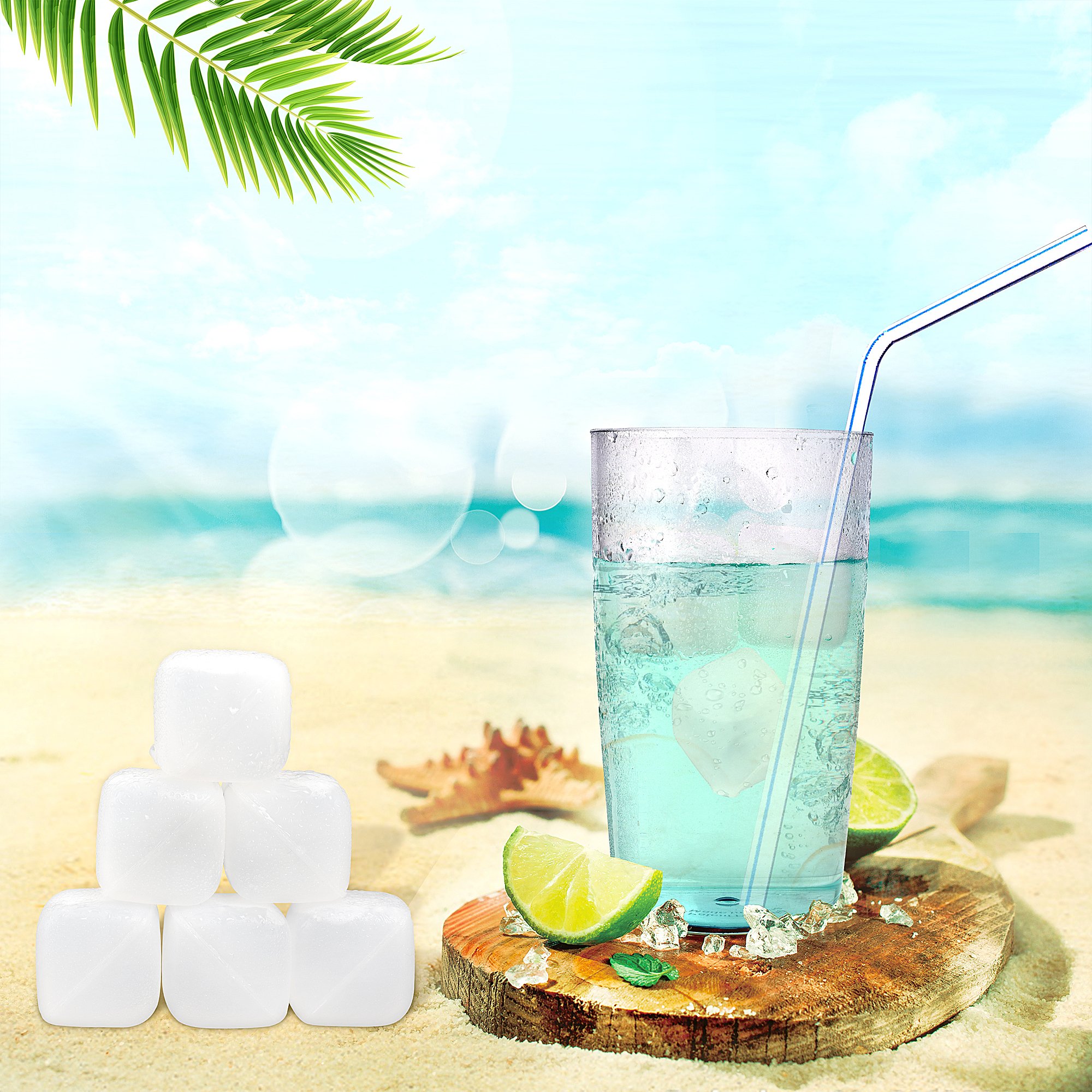 Reusable Ice Cubes [BPA Free, Dishwasher Safe] Cooking Ball Rocks for Whiskey Wine Beer and Drinks 12 PCS