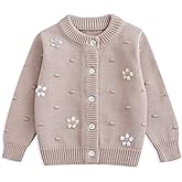 Simplee kids Baby Girl Thin Sweater Solid White Pink Cardigans for Toddler 0-3Years