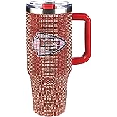 The Memory Company Officially Licensed NFL Game Day Tumbler - 40oz Stainless Steel Double-Wall Insulated Team Color Bling Cup with Team Logo, NFL Licensed Sports Travel Mug with Lid & Straw