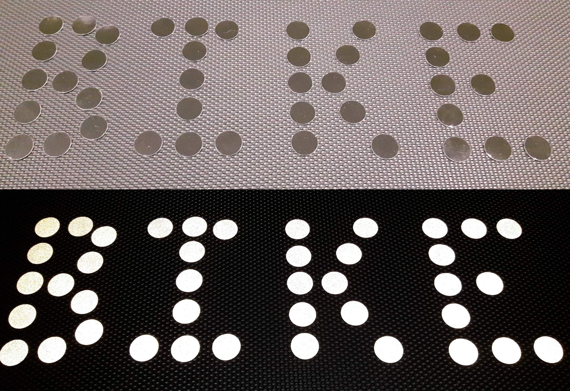 StickyTapes Bike Beacons Pack of 40 Sticky Black Circles that reflect in the dark