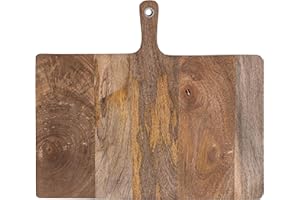 Creative Co-Op Mango Wood Cheese and Serving Board with Handle, Natural