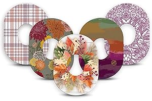 ExpressionMed - Adhesive Patch for Dexcom G7 (5-Pack) - Made in The USA, Waterproof, Split Backing, CGM Tape (Autumn Style)