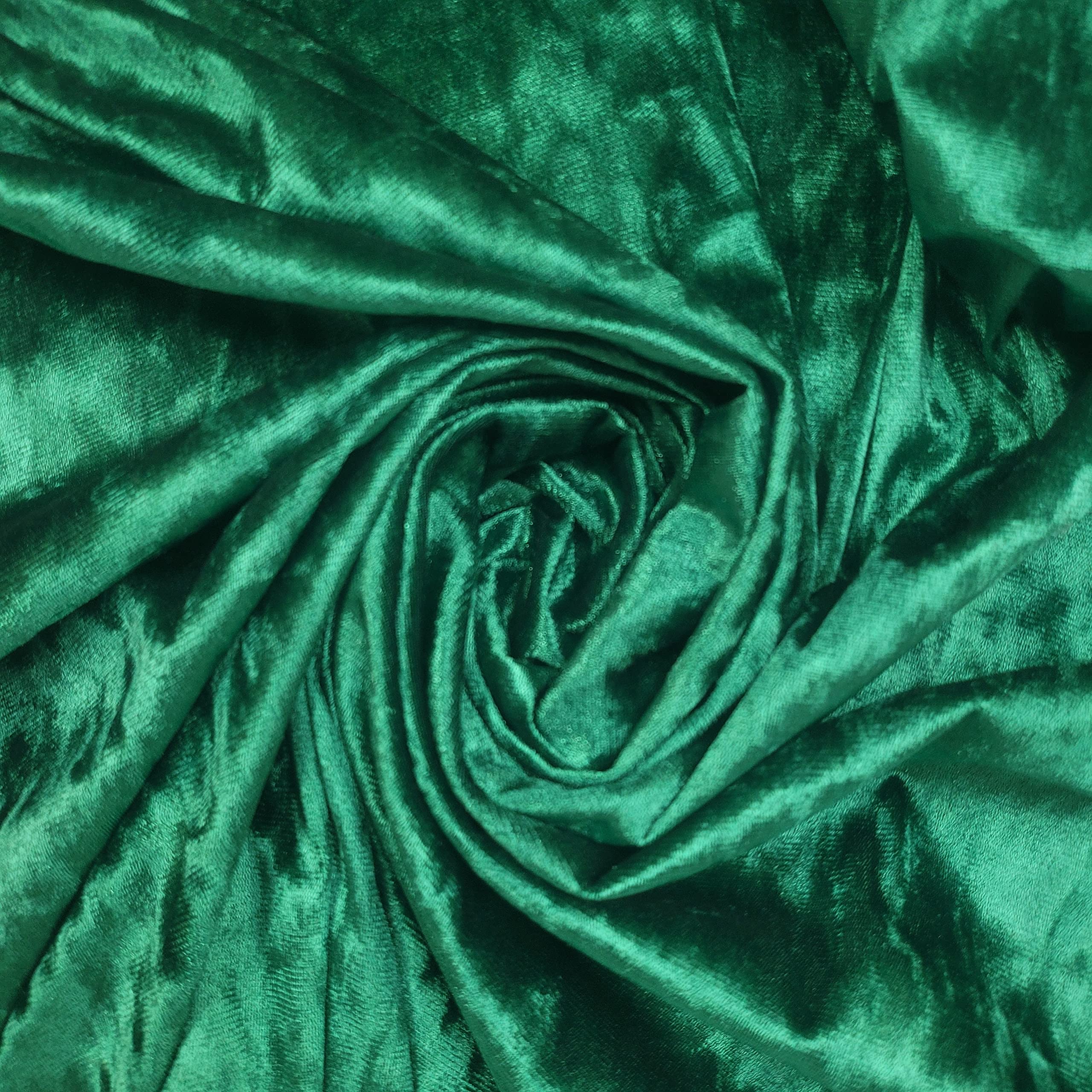 EP Premium Crushed Velvet Fabric Craft Stretch Velour Material Extra Wide - 58" - 150 cm Wide Sold As Pre - Cut Lengths (Emerald (BB)
