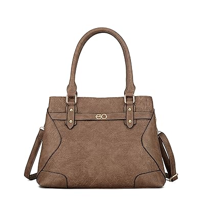 E2O Solid Brown Satchel With Long Belt