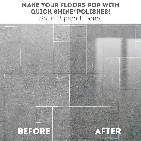 QUICK SHINE MULTI SURFACE FLOOR FINISH 64OZ | CLEANER & POLISH TO USE ON HARDWOOD, LAMINATE, LUXURY VINYL PLANK LVT, TILE & STONE | SAFER CHOICE W/CLEAN SHINE TECHNOLOGY | SHINE-PROTECT-REFRESH