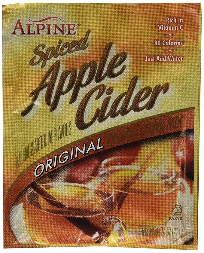 Alpine Spiced Cider Original Apple Flavor Drink Mix , 60 Packets of 0.