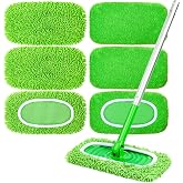 6-Pack Reusable Microfiber Mop Pads Compatible with Swiffer Sweeper | Dry &amp; Wet Sweeping Cloths - Washable Wet Pads Refill for Multi-Surface/Hardwood Floor Cleaning