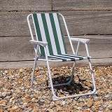 Harbour Housewares Folding Beach Deck Chairs Green Stripe Pack of 2 view 4