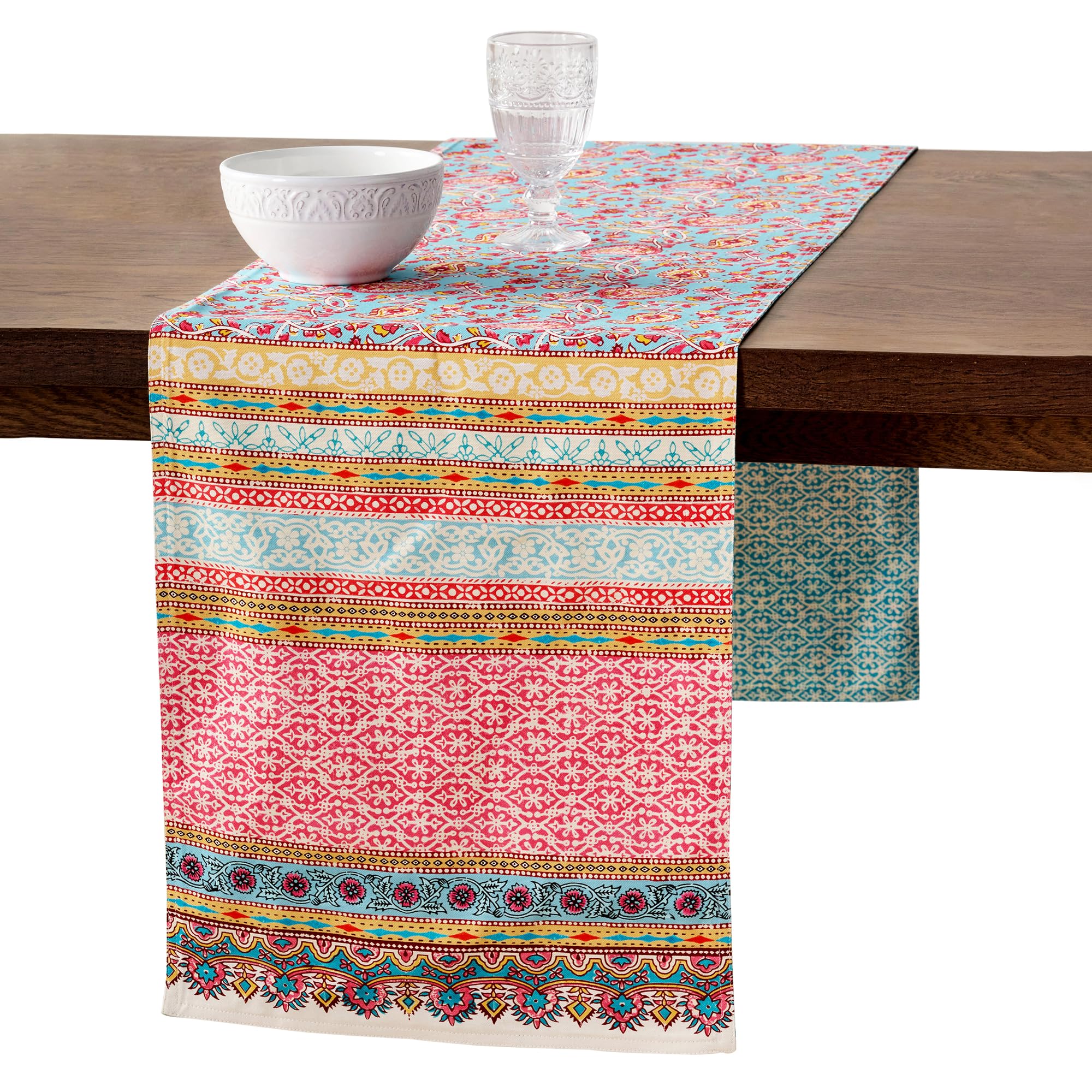 Maison d' Hermine Tablerunners 100% Combed Cotton Premium Table Runner Decorative Table Cover for Home, Kitchen, Dining, Parties & Camping, Lauris, Double Layer - (14.5"x108") Image