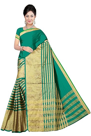 Winza Designer Womens Poly Cotton Silk Saree with Blouse (TD-5004)