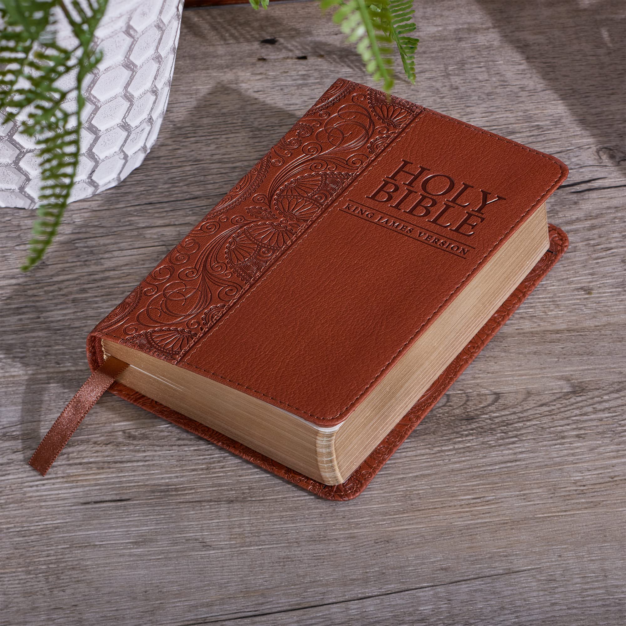 KJV Holy Bible, Mini Pocket Size, Faux Leather Red Letter Edition - Ribbon Marker, King James Version, Toffee Brown (KJV Pocket Editions) KJV Holy Bible, Mini Pocket Size, Faux Leather Red Letter Edition - Ribbon Marker, King James Version, Toffee Brown (KJV Pocket Editions) Imitation Leather