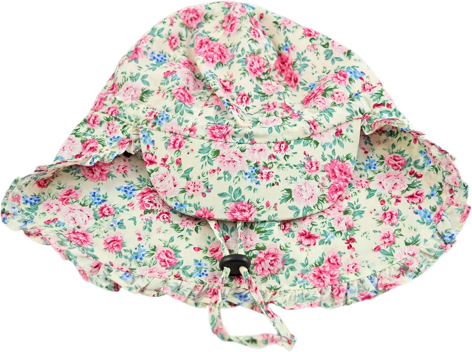 Pesci Baby Girls Sun Hats Summer Legionnaires Cap with Neck Protection Flap and Chin Strap Adjustable Frilly Floral Hat 0-2 Years - Image 4