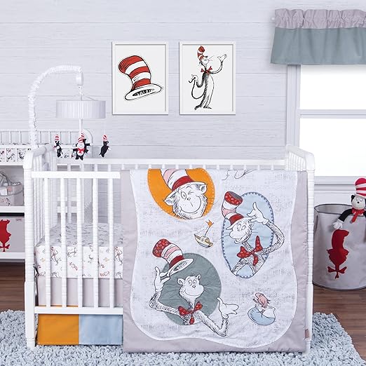 cat in the hat crib bedding set