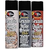 Rock Doctor Granite & Quartz Care Kit, 3 Piece Maintenance Stone Care Combo Kit – Cleans & Renews Marbel, Travertine, Tile an