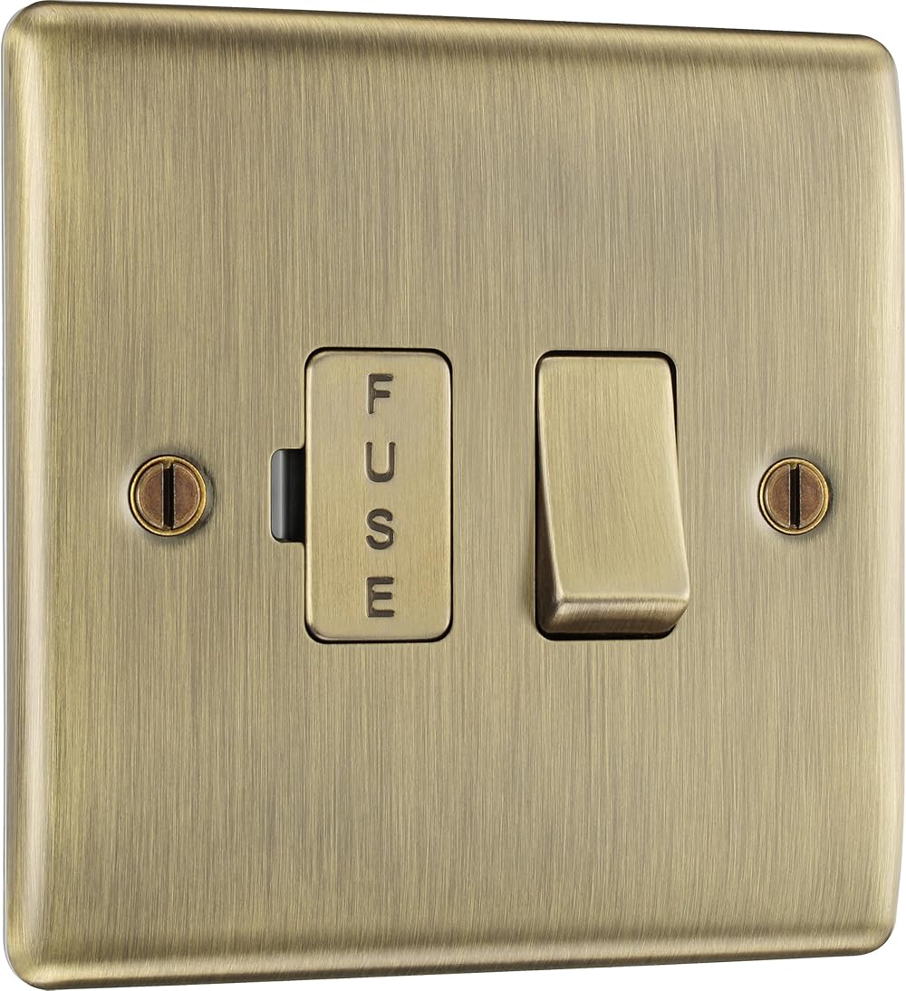 BG Electrical Nexus Metal Fused Connection Unit Antique Brass 13A Double Pole