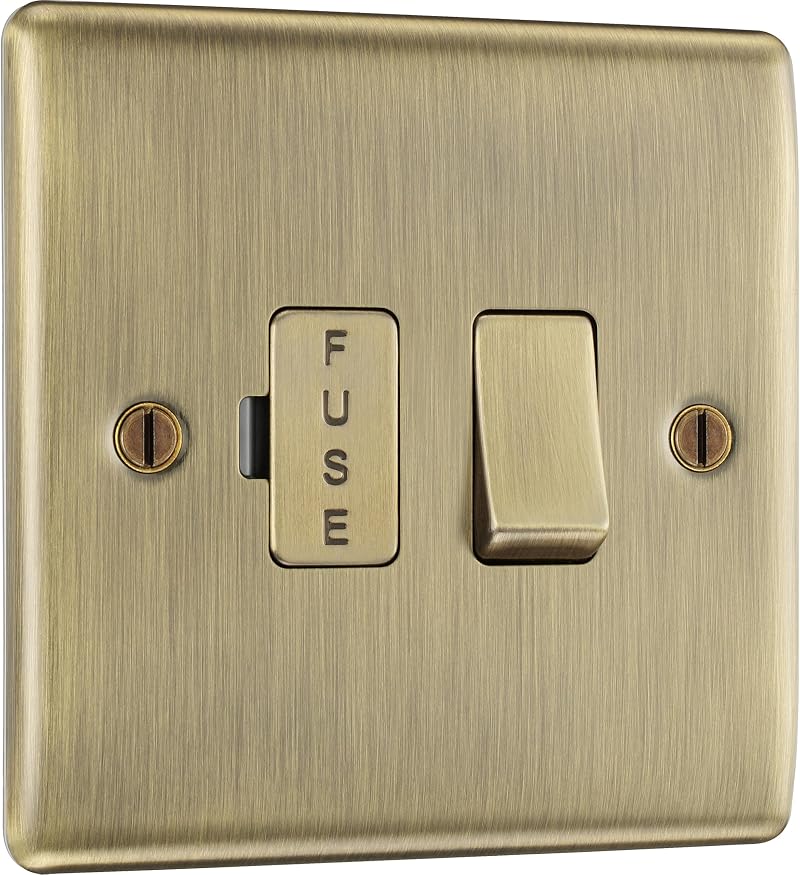 BG Electrical Nexus Metal Fused Connection Unit Antique Brass 13A Double Pole