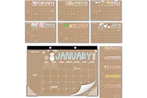 Hadley Designs Desk Calendar 2026 - Desktop Calendar 2026, 18 Month Large Desk Calendars 2026-2027, January 2026 - June 2027, Cute Kraft Theme Classroom Decor Teacher Must Haves, Designed in USA