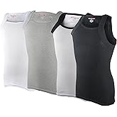 Different Touch Men's Ribbed Tank Tops Square Cut Muscle Ribbed Underwear Shirts