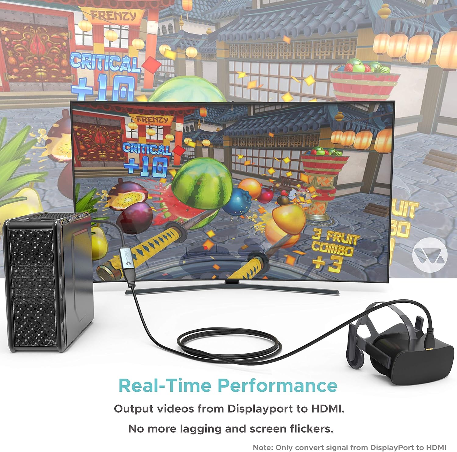 WARRKY 4K DisplayPort to HDMI Adapter, Display Port to HDMI Port, [1440P@60Hz - Image 4
