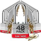 Lion Locks 48 Keyed Alike Padlocks with 2" Long