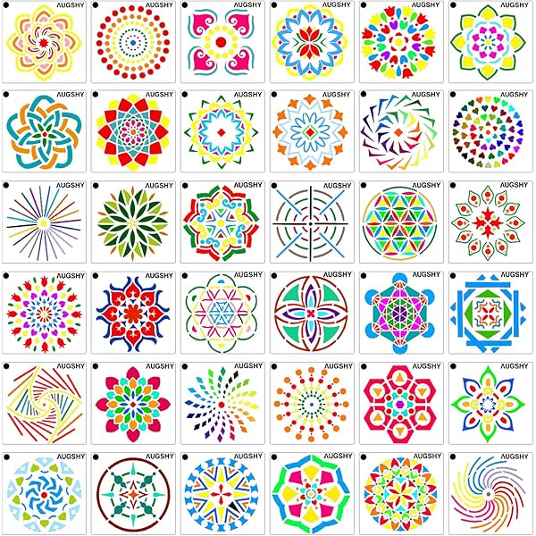 36 Pack Mandala Dot Painting Templates Stencils Perfect For Diy Rock Painting Art Projects 3 6x3 6 Inch Amazon Com Au Office School Supplies