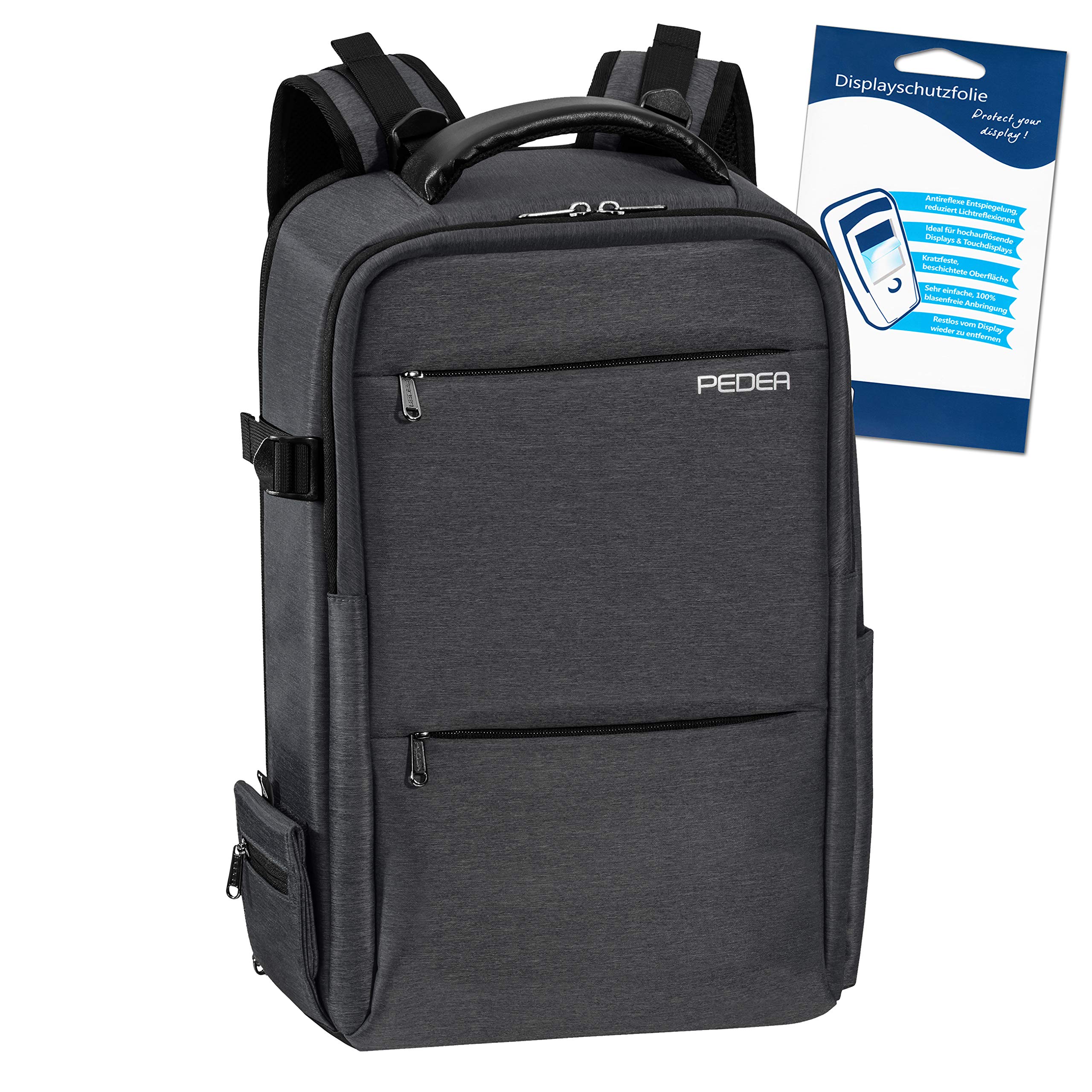 PEDEA Noble DSLR Camera Backpack with Screen Protector for Olympus E-M5 Mark II Pen E-PL8 E-PL9 / Canon EOS M50 / Nikon D5600 D7500 / Panasonic G9 G70 G81 GX8 / Fujifilm X-T3 X-T100 Grey