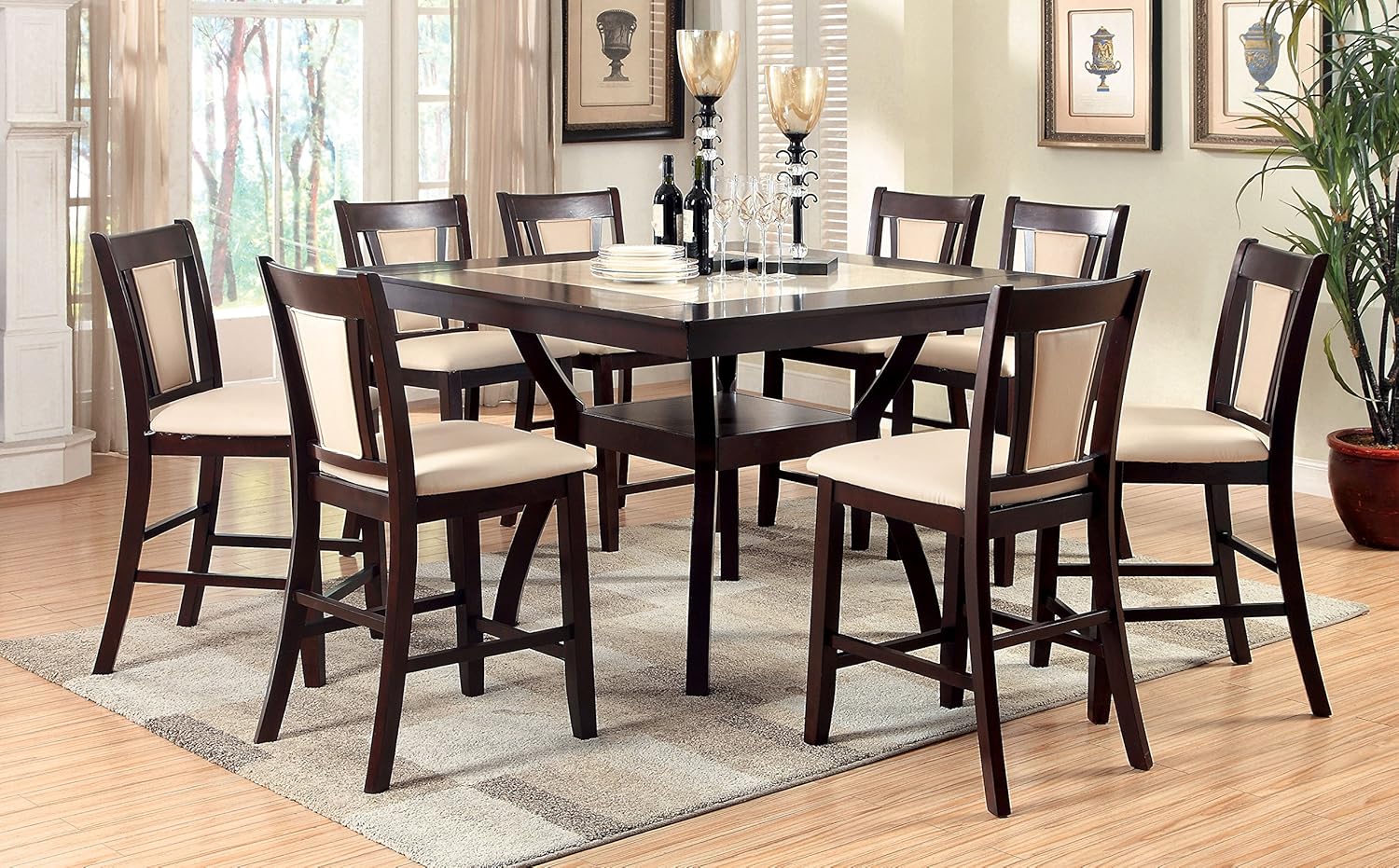 Best 5 Piece Dining Table Set Faux Stone Top