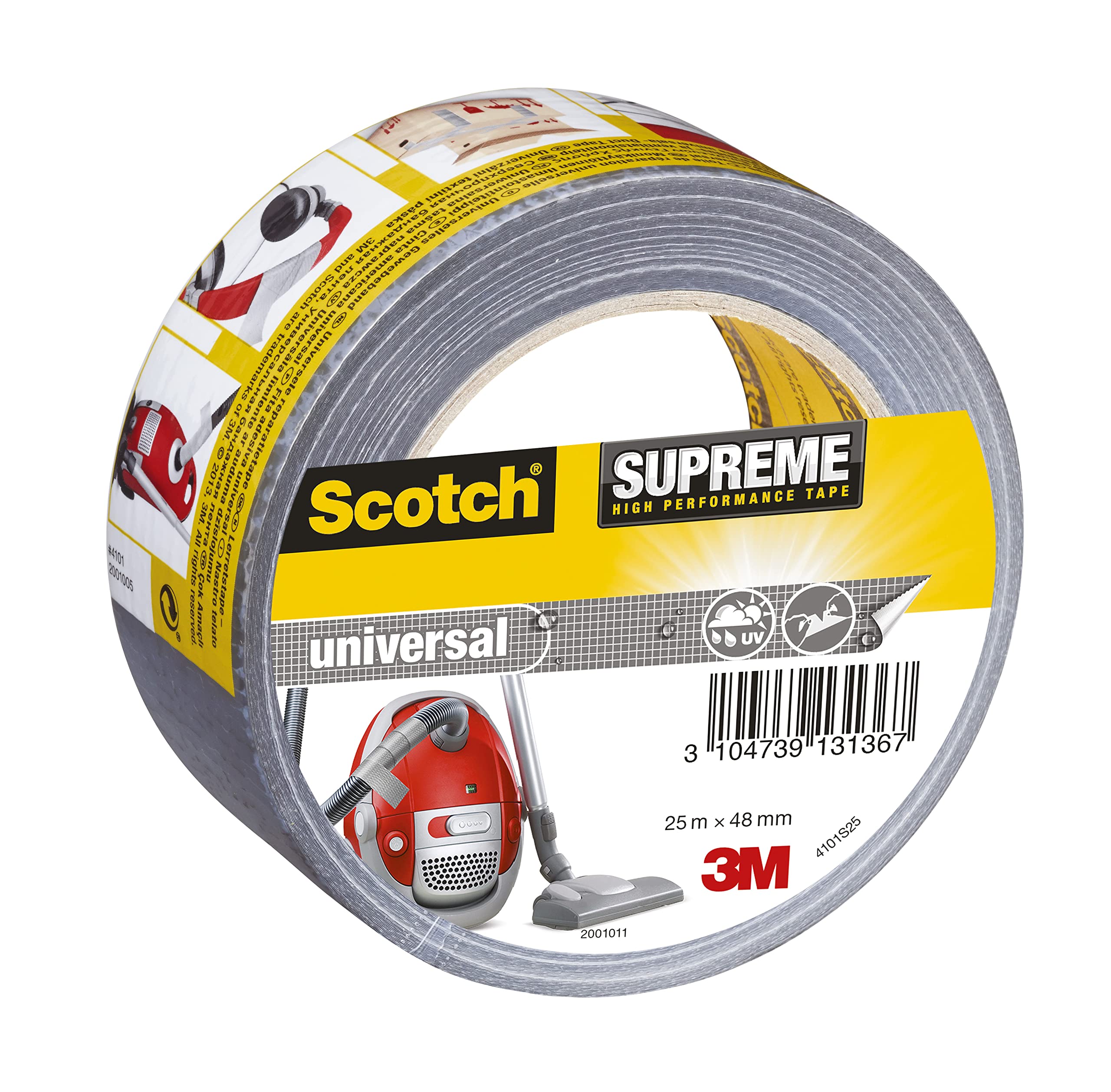 Scotch 3M Universal Duct Tape Silver 25 m x 48 mm, 25m x 48mm