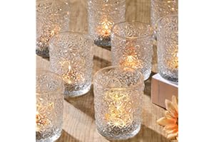 UNITELAND 12pcs Glass Votive Candle Holders Bulk, Clear Telight Candle Holders in Bulk for Table Centerpiece, Tea Light Candle Holder for Gift Wedding Table Decor & Christmas Thanksgiving (Clear,12pcs)