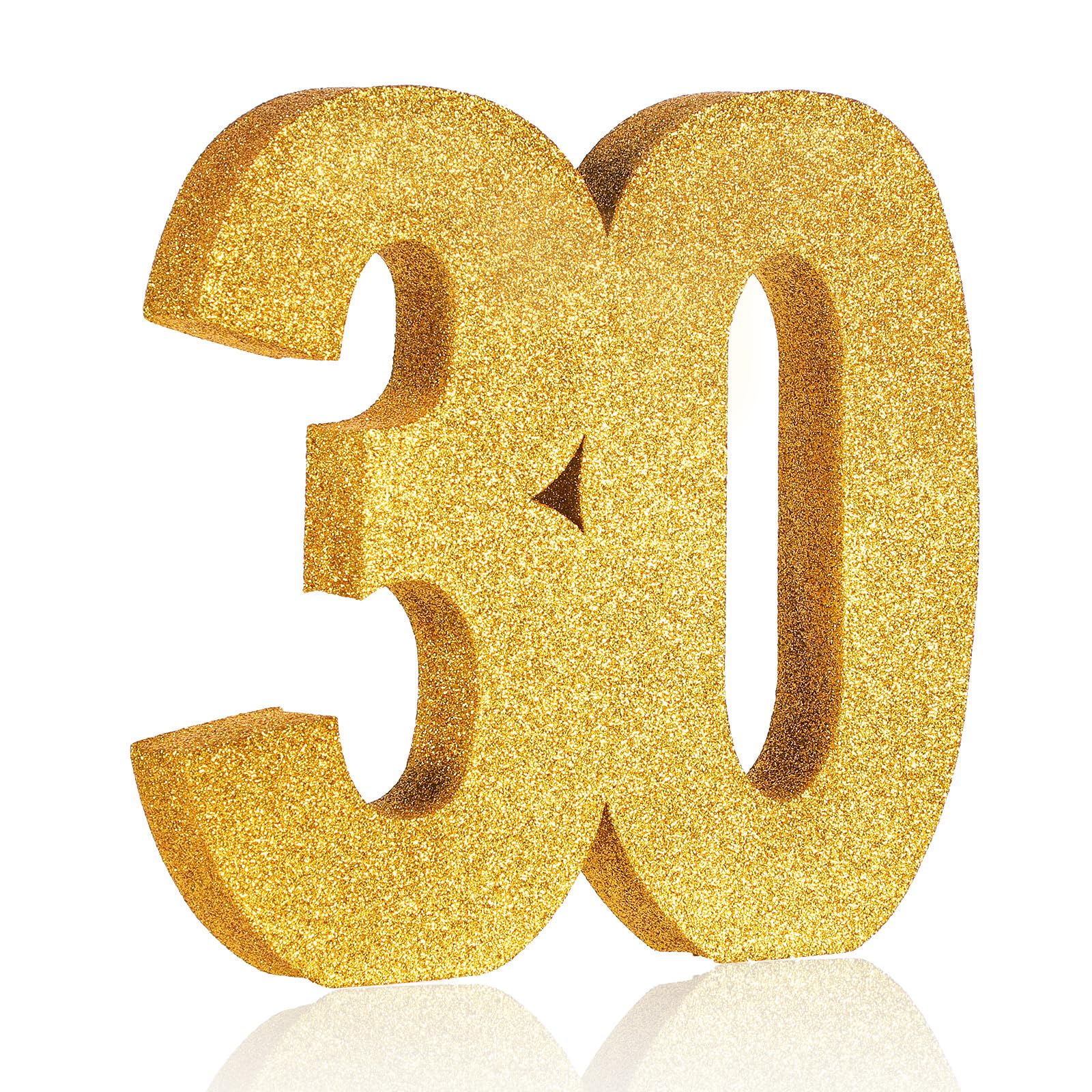 Photo 1 of 30th Birthday Decorations for Men and Women, Golden Glitter 30 Digital Birthday Decorations for Anniversary Birthday Party Table Desktop Centerpiece Decoration