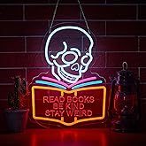 Read Books Be Kind Stay Weird Neon Sign for Wall Décor Dimmable Read Books Neon Sign LED Light Decor