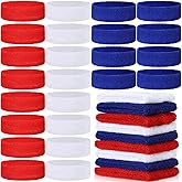 Libima 24 Pcs Kids Sports Headbands - Elastic Cotton Terry Sweatbands for Boys' Sports & Team Activities