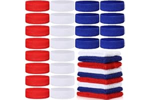 Libima 24 Pcs Kids Sports Headbands - Elastic Cotton Terry Sweatbands for Boys' Sports & Team Activities