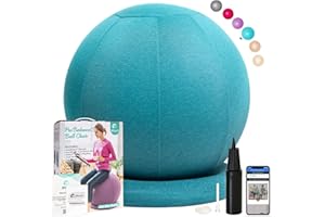 Enovi ProBalanceΩ Ball Chair, Yoga Ball Chair Exercise Ball Chair with Slipcover and Base for Home Office Desk, Birthing & Pregnancy, Stability Ball & Balance Ball Seat to Relieve Back Pain, Multiple color size