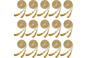 Rcanedny 15 Pieces Graduation Honor Cord Braided Honor Cords with Tassels for Graduation Students (Gold with Blue)