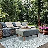 Superior Indoor Outdoor Braided Area Rug, Reversible Dual-Tone Home Floor Decor for Kitchen, Patio, Front Porch, Deck, Modern