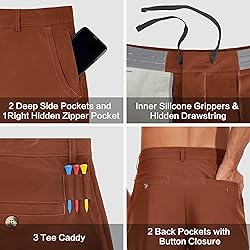 JWM Mens 7" Stretch Golf Shorts - Lightweight